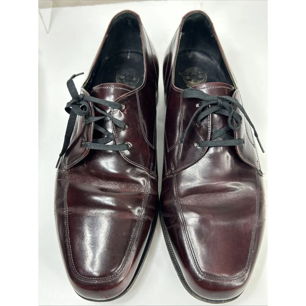 Florsheim 81052 Men’s Oxford Sz 9.5 E Burgundy Leather Dress Shoes Lace Up